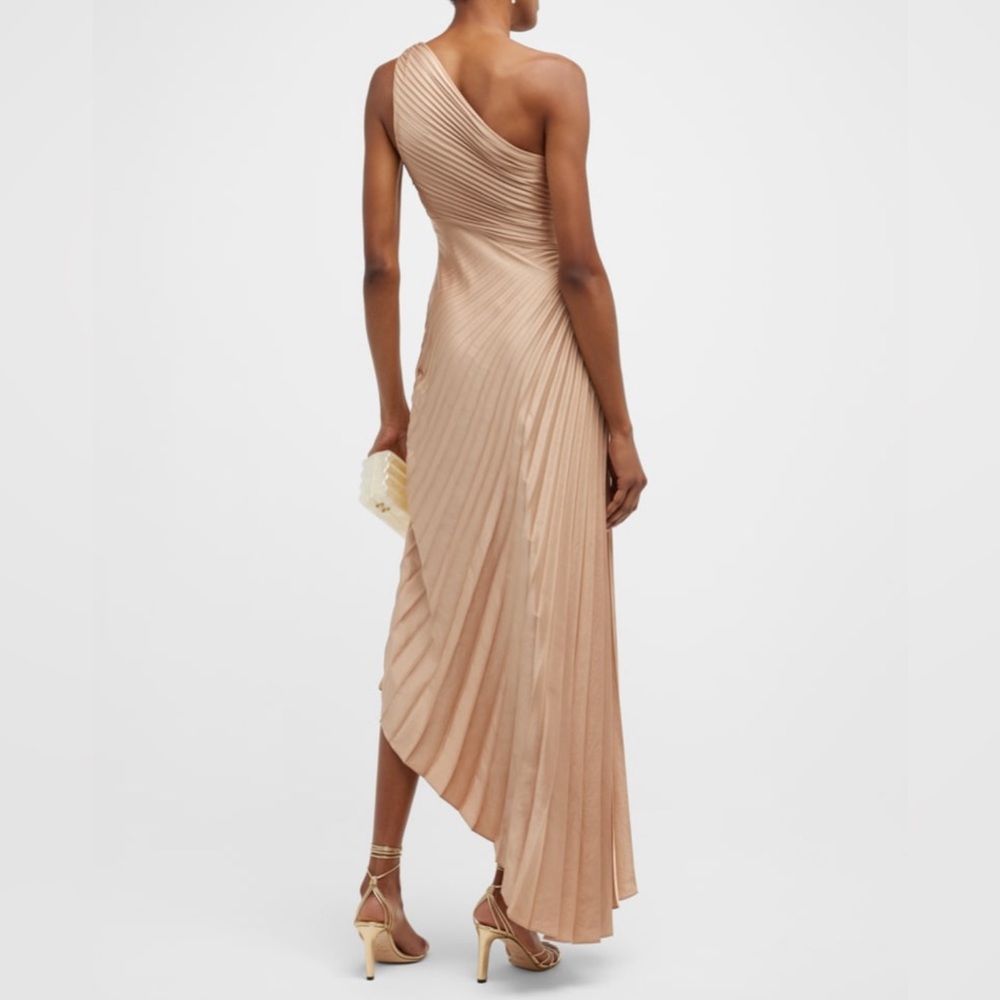 NEW- A.L.C Delfine Dress in Bella Gold Metallic - Picture 6 of 10
